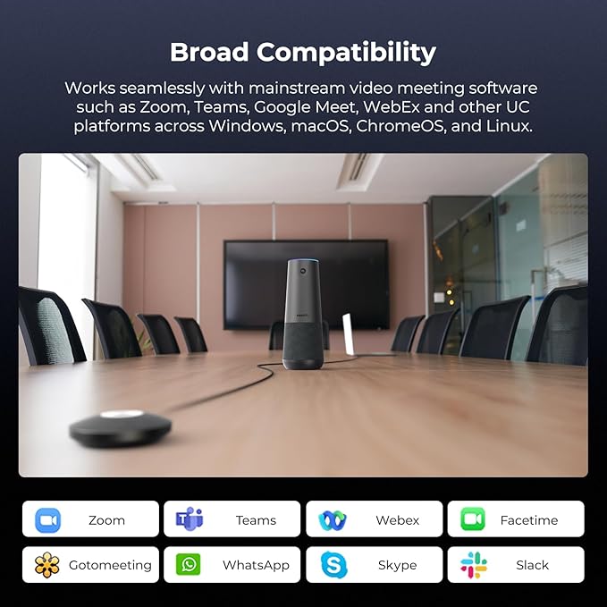 NEARITY 120 Max 4K Video Conference Camera with Microphone and Speaker, 8MP CMOS Video Conferencing System, 5X Zoom, Auto Framing, 4 Noise Cancelling Mics, 42ft Voice Pick Up for PC/Laptop/Smartboard