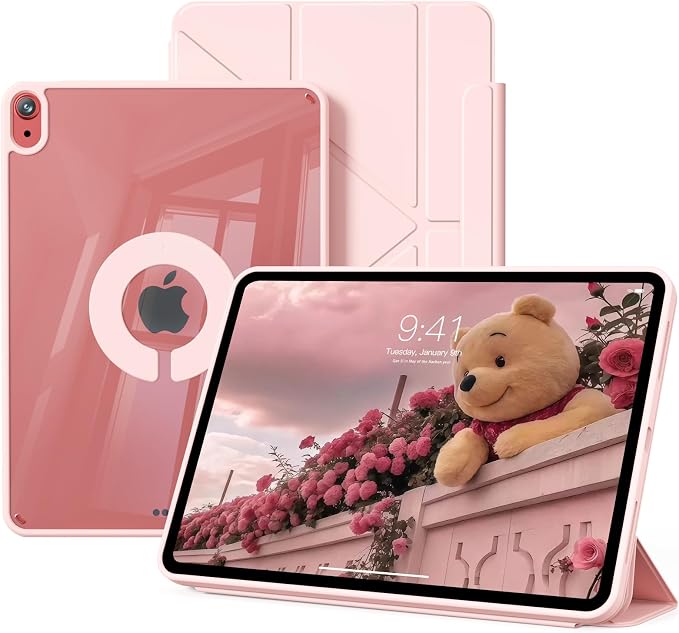 Clear Case for iPad A16 11th/10th Generation 2025/2022 Black | 360° Rotating Magnetic Detachable ipad a16 Case Clear with Pencil Holder Auto Wake/Sleep for ipad 11 inch a16 case