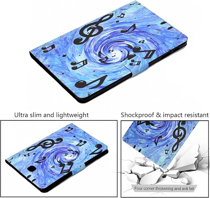Case for Samsung Galaxy Tab A 8.0 inch Tablet Case 2015 (Model SM-T350/T355/P350/P355) with Pencil Holder [Auto Sleep/Wake] Stand Folio PU Leather Shockproof Cover Magnetic Smart WalletNight