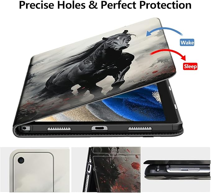 Case for Fire 7 Tablet &amp Fire 7 Kids (12th Gen 2022 Release) - Slim PU Leather Protective Smart Cover with Auto Sleep/Wake &amp Multi-Angle StandBlue Dandelion