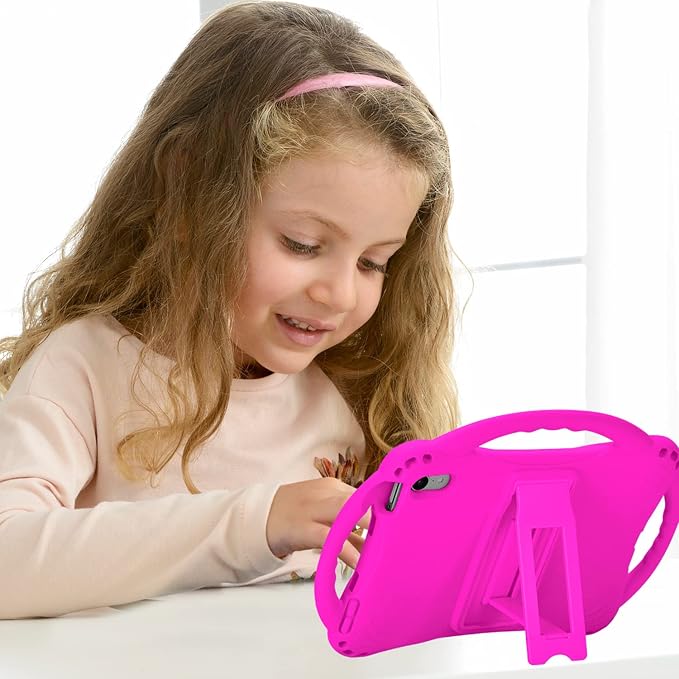 TopEsct Kids Case for iPad mini 7 (A17 Pro) 2024 /iPad Mini6 2021 Shockproof Silicone Cover with Handle Stand for 8.3 iPad mini 6th/7th GenBlue