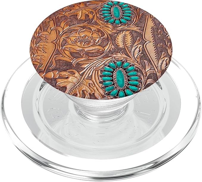 Rustic Turquoise Brown Cowboy Tribal Western Country PopSockets Adhesive PopGrip
