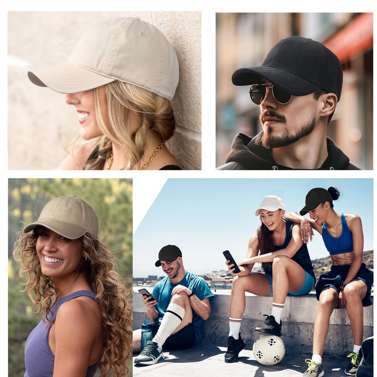 2 Packs Womens Baseball Caps Plain Baseball Hat Summer Sun Visor Hats Baseball Cap Men Adjustable Dad-Hat