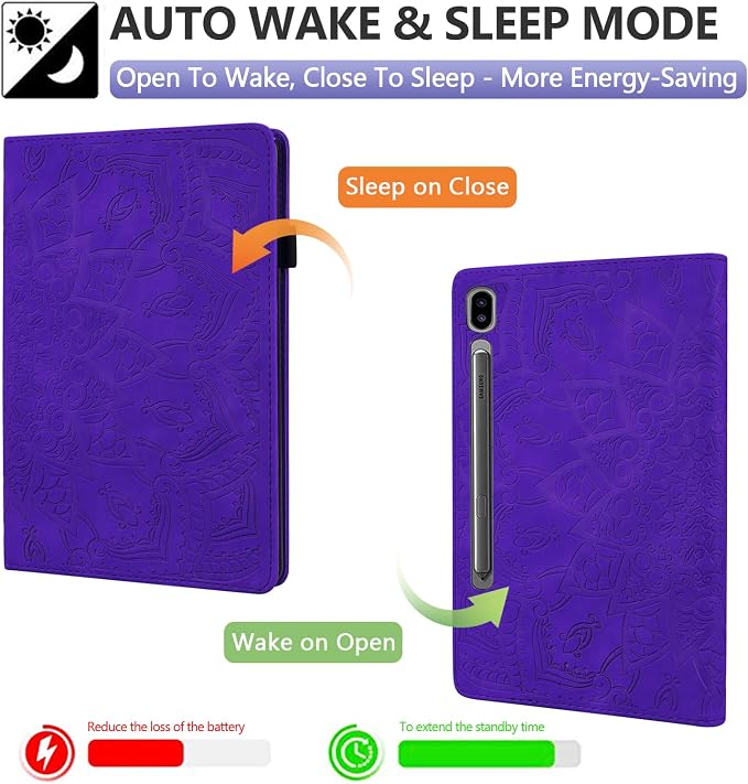 Dteck Wallet Case for Galaxy Tab S10+/S9+/S7 FE/S8+/S7 Plus 12.4 Tablet Premium PU Leather Folding Stand Auto Wake/Sleep Pen Holder Case with Hummingbirds