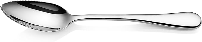 Artaste Rain 18/10 Stainless Steel Grapefruit Spoons, Serrated Edge Citrus Spoons, 6.35 Inch, Mirror Polished Silver, Set of 6