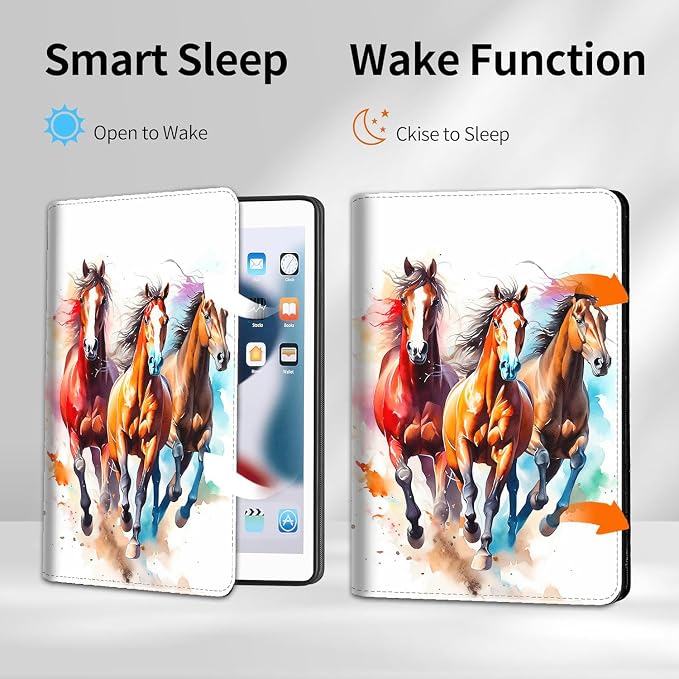 Case for iPad A16 11th Gen 11 Inch (2025) 10th Gen 10.9 Inch (2022) Model A3354 A3355 A3356 A2696 A2757 A2777 ，Slim Fit Standing Cover with Auto Sleep/Wake，Frog Playing Guitar
