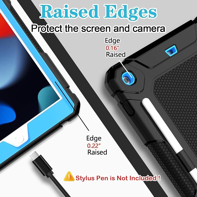 LTROP Case for iPad 10.2-Inch 9th/ 8th/ 7th Generation (2021/2020/ 2019) with Pencil Holder &amp Kickstand Hybrid Shockproof Rugged Protective Case for iPad 9/8/ 7 Gen 10.2 Purple and Green