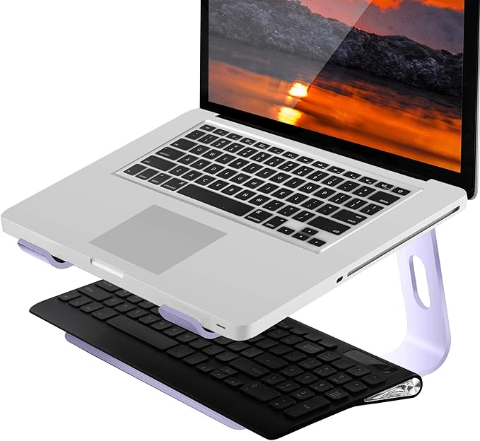 Orionstar Laptop Stand Aluminum Laptop Riser Compatible with Mac MacBook Air Pro 10 to 15.6 Inch Notebook Computer, Ergonomic Elevator Holder (Purple)