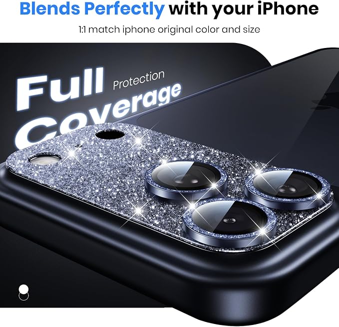 for iPhone 17 Pro Camera Lens Protector - 12FT Shatterproof | Military Grade Protection Strong Adsorption 9H+ Tempered Glass Camera Screen Full Protective Cover Case Friendly Black