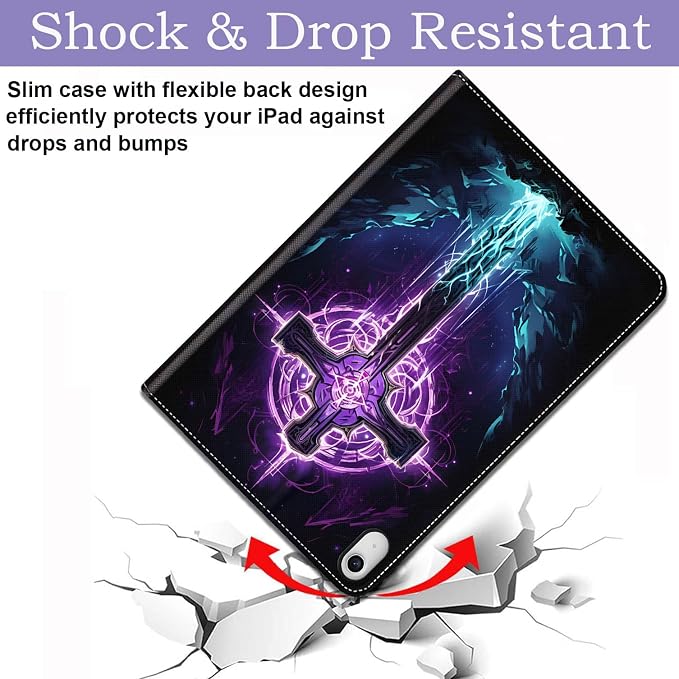 Case for iPad (A16) 11th Generation 11 Inch 2025 / iPad 10th Generation 10.9 Inch 2022 Ultra-Thin Multi-Angle Protective Cover with Auto Sleep/Wake A Dark Horse