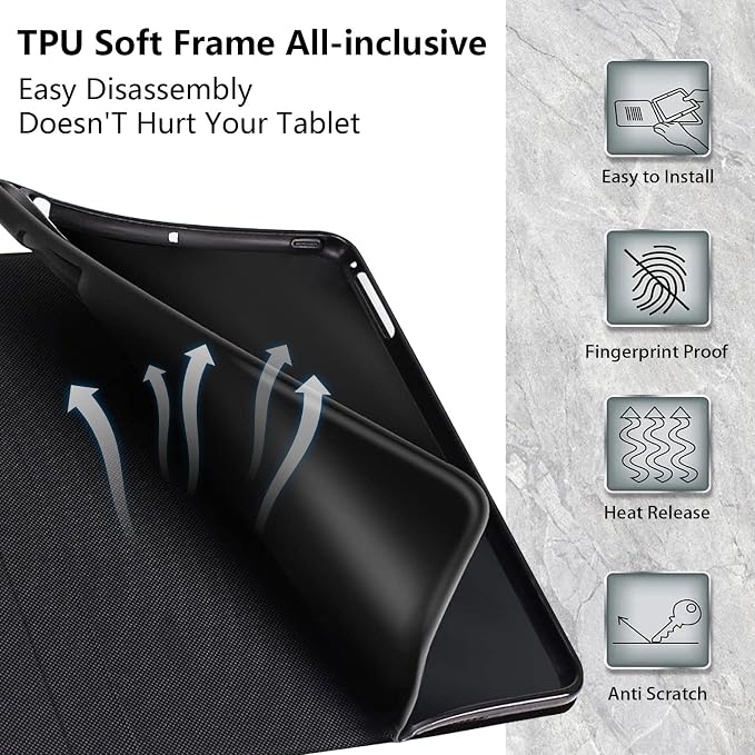 Case for iPad Air 11-inch (M4 2026 / M3 2025 / M2 2024) iPad Air 5th/4th Gen (2022/2020) 10.9 Slim PU Leather Folio Stand &amp Auto Sleep/Wake Protective Smart Cover Tree Fluorescent