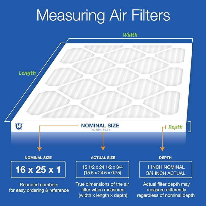 Nordic Pure 16x25x1 Pleated MERV 13 Air Filters 6 Pack