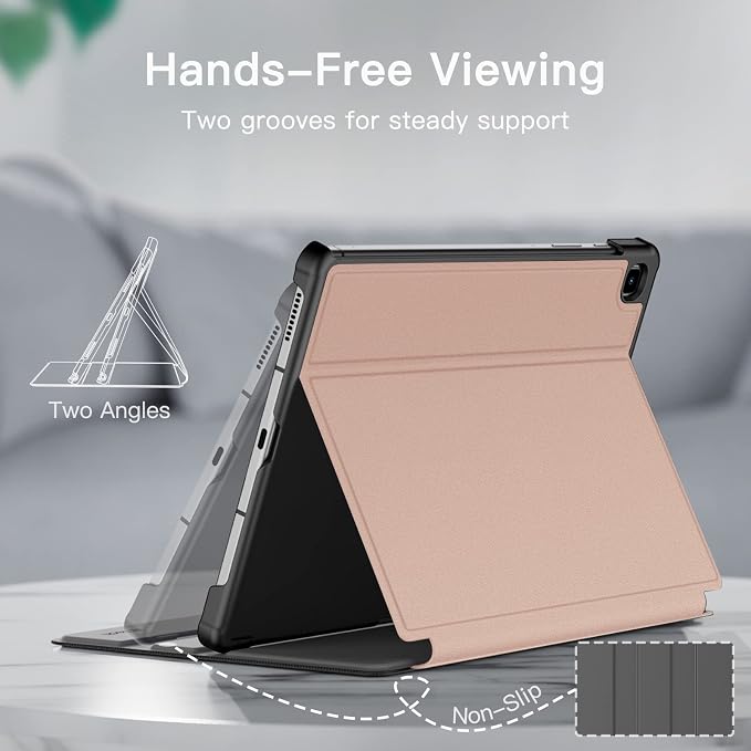 JETech Folio Case Cover for Samsung Galaxy Tab S6 Lite 10.4 Black | Multi-Angle Stand Cover S Pen Holder Slim Protective Cover Auto Wake/Sleep
