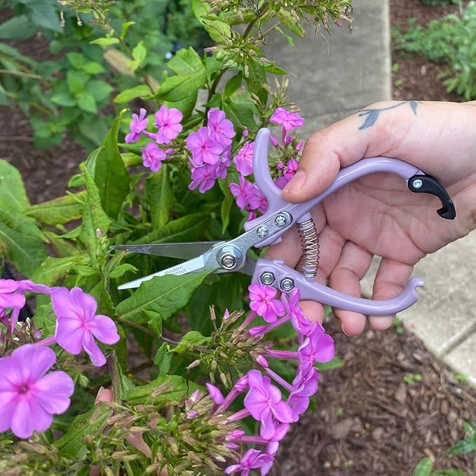 Modern Sprout Pruning Shears - Herb Snipping Scissors- Lightweight Gardening Tools W/Easy Lock - Flower Cutter Garden Shears - Carbon Steel Blade + Plastic-Free Reusable Holster (Multicolor, 12 Pcs)