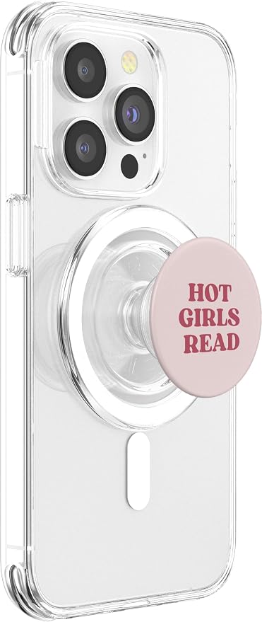 Artsthetic Collection: Bookish Hot Girls Read PopSockets MagSafe PopGrip for iPhone 12 13 14 - Pink