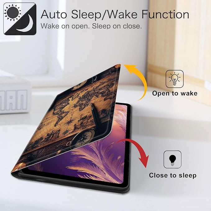for iPad 11th Generation (A16 2025) 11 / iPad 10th Gen 10.9 2022 Case 360° Rotating PU Leather Stand Cover with Auto Sleep/Wake Shockproof TPU Backl Raccoon Perched