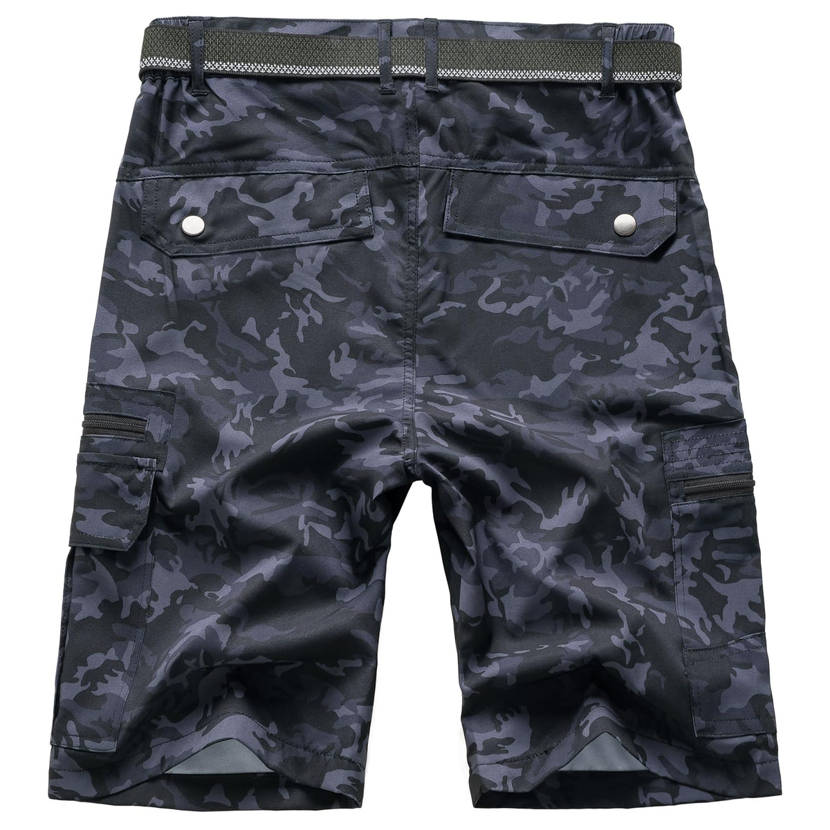 Jessie Kidden Mens Outdoor Casual Expandable Waist Lightweight Water Resistant Quick Dry Fishing Hiking Shorts (6222 Black Camo 38)