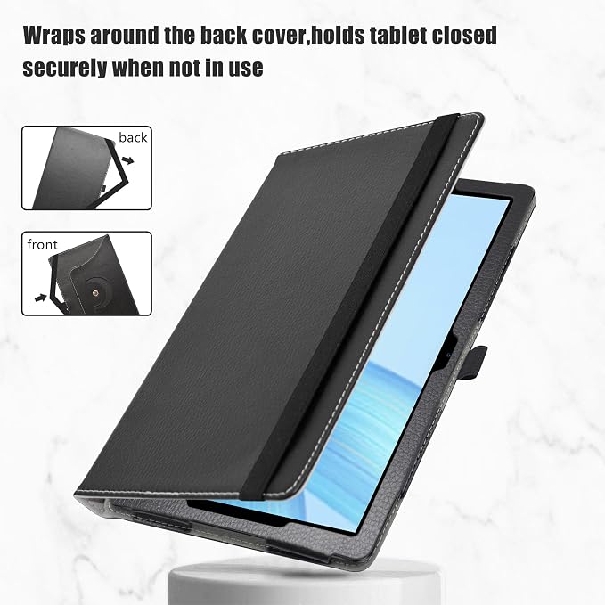 LiuShan Compatible with DOOGEE U9 / U10 PRO Rotation Case 360° Rotatable Stand PU Cover for 10.1 DOOGEE Tablet Black