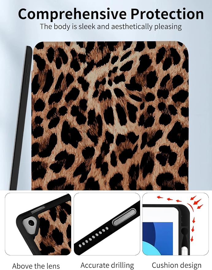 Case for iPad 9th/ 8th/ 7th Generation Case 10.2&amp10.5 Inch (2021/2020/2019 Release) Slim Lightweight Soft Trifold Back Cover with Pencil Holder &amp Auto Sleep/Wake CoverBeige Checkered