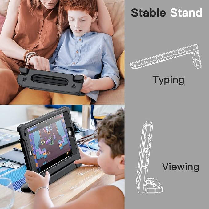 JETech Kids Case for iPad mini 5/4/3/2/1 Black | For iPad mini 7.9 (2019/2015/2014/2013/2012) Built-in Screen Protector 360 Handle Stand Shockproof Kid-Friendly