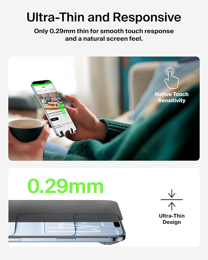 Belkin ScreenForce UltraGlass 2 Screen Protector for iPhone Air 25X Stronger Glass Scratch-Resistant &amp Impact Protection Easy Align Tray for Bubble-Free Application Made with Recycled Glass