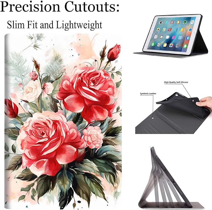 Case for New iPad (A16) 11th Generation 11 Inch 2025for iPad 10th Generation 2022 10.9 Inch Multi-Angle Stand Smart Cover Shockproof with Auto Wake/Sleep Baby Dragon