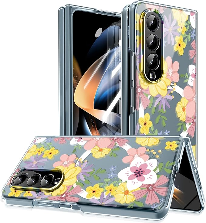 for Galaxy Z Fold4 CaseBuilt-in Magnet CircleWireless Charging | Military-Grade Shockproof case Cover for Samsung Galaxy Z Fold4Anagallis