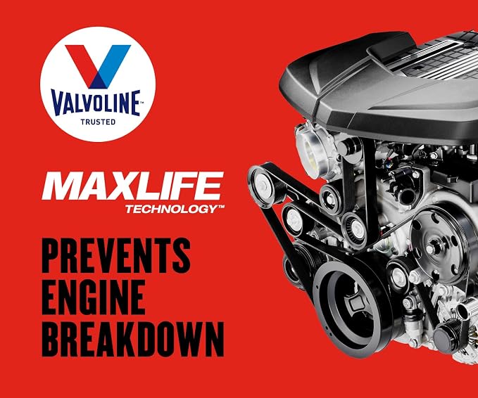 Valvoline Motor Oil, 5 QT | High Mileage | Synthetic Blend | MaxLife Technology