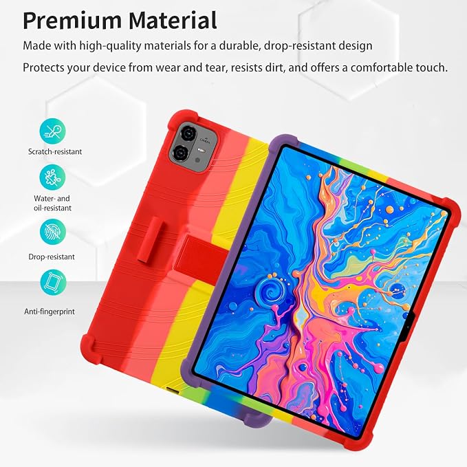 Case for TECLAST Artpad Pro 12.7-Inch Tablet – Shockproof Silicone Protective Cover with Kickstand Drop-Resistant Business Style (Black)