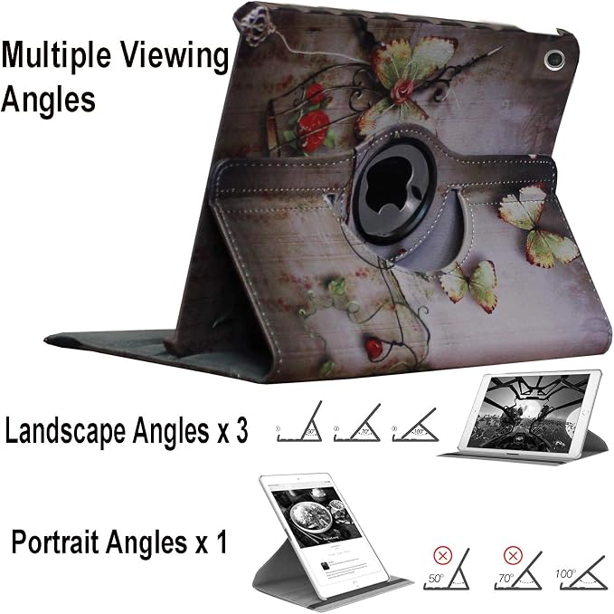 Case for iPad 10.2 inch for iPad 9th 8th 7th Generation Rotating Stand Smart Magnetic Auto Wake Up/Sleep Cover for A2602 A2603 A2604 A2605 MK2L3LL/A MK2P3LL/A MK673LL/A (Black)