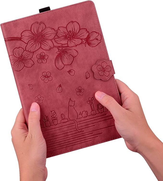 for Apple iPad 10.2 Case 9th/8th/7th Generation Cover (2021/2020/2019) with Auto Wake/Sleep Ultra Thin Lightweight Trifold Stand Folio PU Leather &amp Hard Back Hybrid Cover Almond Blossom