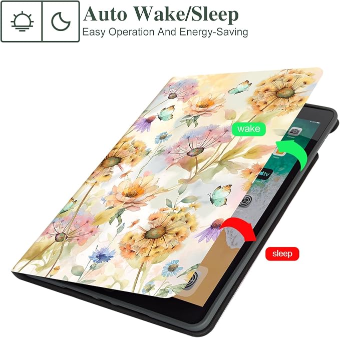 Lokigo Case for iPad 9th/8th/7th Gen 10.2 Air 3rd/Pro10.5 Aurora Forest | Protective Folio Soft Back Cover Pencil Holder for Teens/Students/Office Staffs 4 Angles Viewing Stand Auto Wake/Sleep