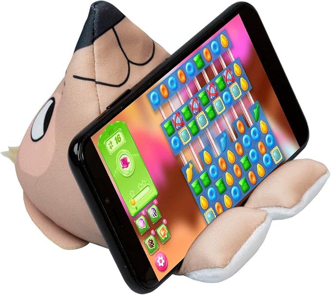 Plusheez Mobile Phone Holder | 2 in 1 Phone Stand with Micro Fibre Wipe | Screen Cleaner | Universal Phone Stand for Kids Children Adults | eReader/Kindle/Smartphone/Small Tablet Compatible (Bird)