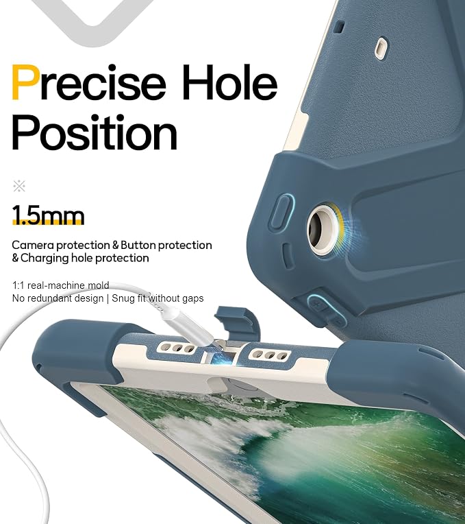 BRAECN Case for iPad 6th/5th Generation - 9.7 inch 2018/2017 Black | Protective Heavy Duty Shockproof Rugged Cover for Kids/Adults 360° Rotating Hand Strap/Stand &amp Detachable Shoulder Strap