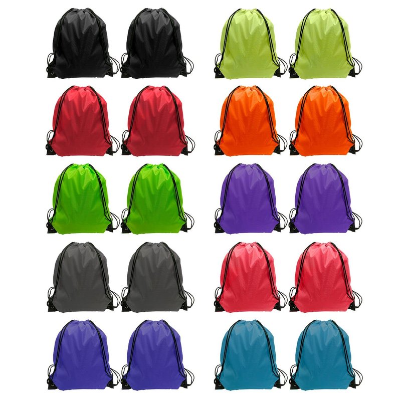 GoodtoU Drawstring Bags, Nylon Backpack Draw String Gym Bag for Sport, Traveling, Team (16 Colors, 80Pcs)