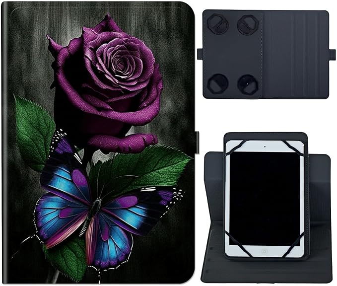 Universal Case for 10.6 inch 11 inch TabletUniversal Case for 10.6-11 Inch Touchscreen TabletSlim PU Leather Stand Folio Shell Cover with 360 Degree Rotatable Kickstand ViewingAbstract Sun Leaf