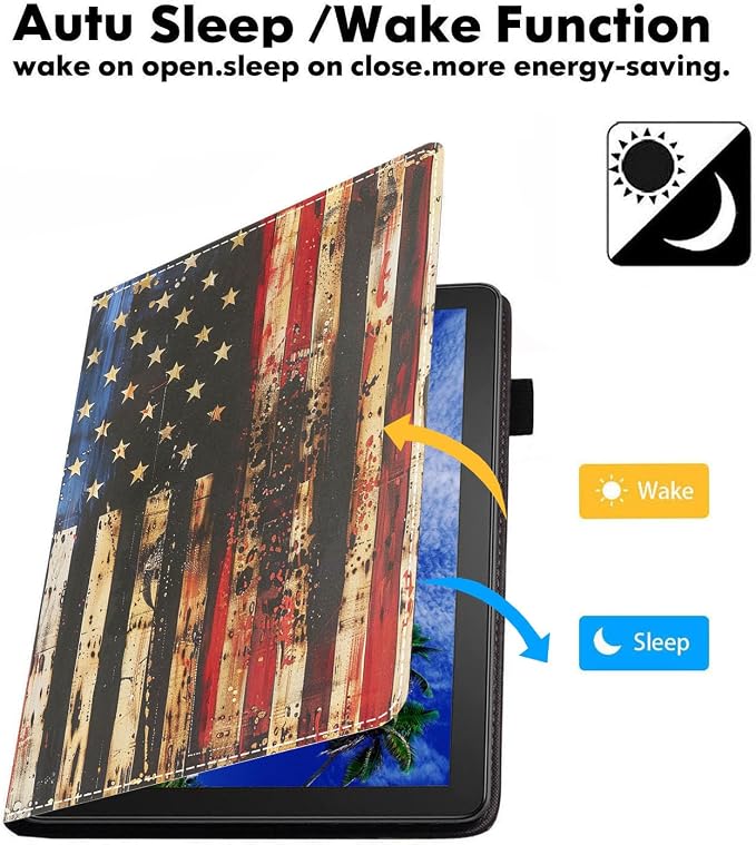 Case for Amazon Fire HD 10 Tablet (9th/7th Generation 2019/2017 Release) Slim PU Leather Cover with Card Slot &amp Auto Wake/Sleep for Fire 10.1 Tablet African American Girl