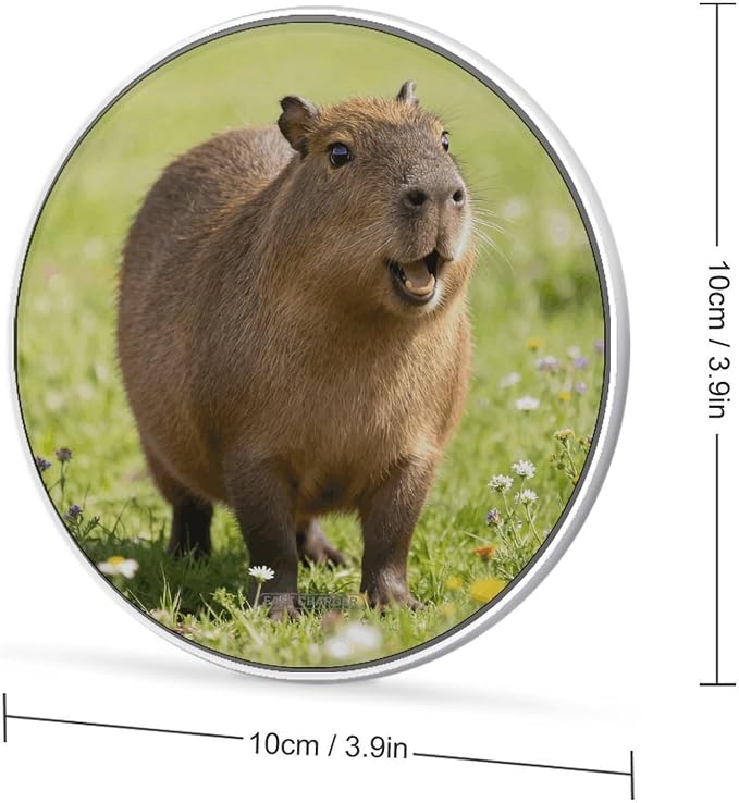 Funny Capybara Wireless Charger Fast Charging Pad | Anti-Slip Qi Certified Wireless Charging Pad for All Phones with Wireless Charging Function for Home Office Travel