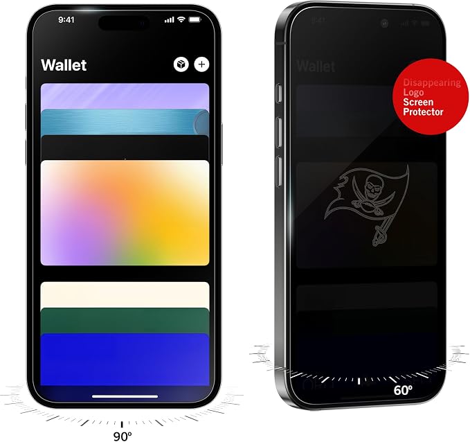 NFL Arizona Cardinals Privacy Screen Protector As Seen on Shark Tank Tank for iPhone 17 w/ Disappearing Design - Scratch-Resistant Glass Protector - Easy-Install Screen Guard w/ Disappearing Design (I