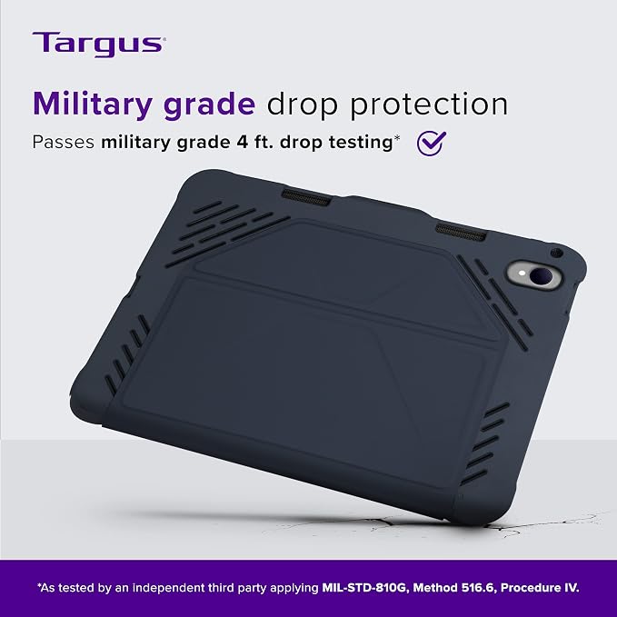 Targus VersaVu iPad 10th Generation Case 2022 iPad 10.9 Inch Case 10 Case 360 Degree Rotating Military Grade Drop Protection Cover for 10.9â€ 10th Gen 2022 Magnetic Close Black (THZ935GL)