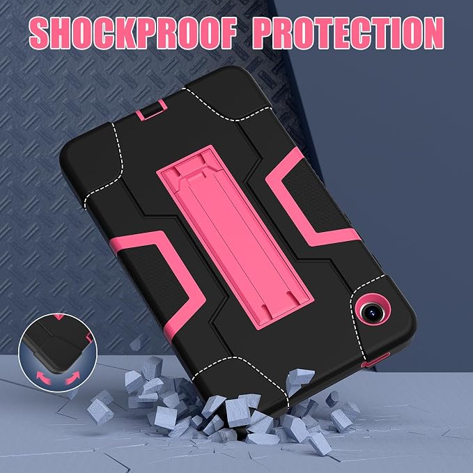 case for Galaxy Tab A9 8.7 2023 Case Hard PC Soft Silicone Kickstand Rugged Heavy Duty High Impact Protective Case for Samsung Galaxy Tab A9 8.7 Inch 2023 SM-X110 SM-X115 Black
