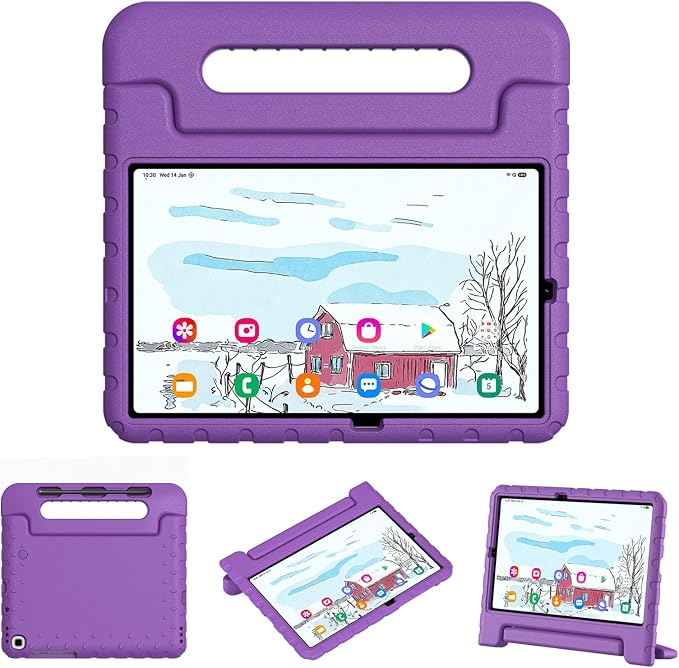 Kids Case for Samsung Galaxy Tab S6 Lite 10.4 Inch with S Pen Holder Black | Fits 2024/2020/2022 Released Shockproof EVA Lightweight Foldable Handle Stand Washable Kids-Friendly