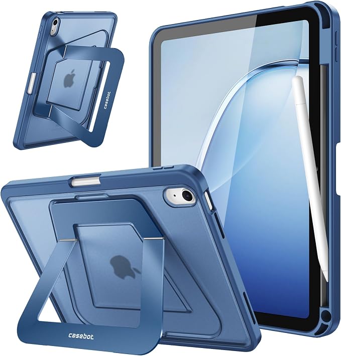 Fintie Shockproof Case for iPad (A16) 11th Gen 11-in iPad 10th Gen 10.9 | Slim Frosted Hard Back Cover Multi-Angle Viewing Built-in Kickstand &amp Pencil Holder Anti-Scratch Black