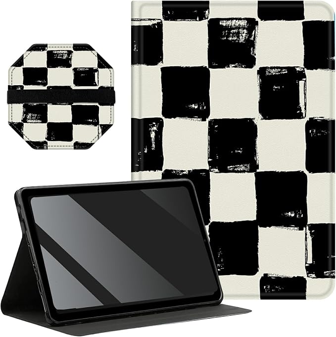 for All-New Kindle Fire HD 10 &amp 10 Plus Tablet (13th/11th Gen 2023/2021 Release) 10.1 + Screen Clean Pad Slim PU Leather Multi-Angle Kickstand Cover with Auto Wake/Sleep Horse with US Flag