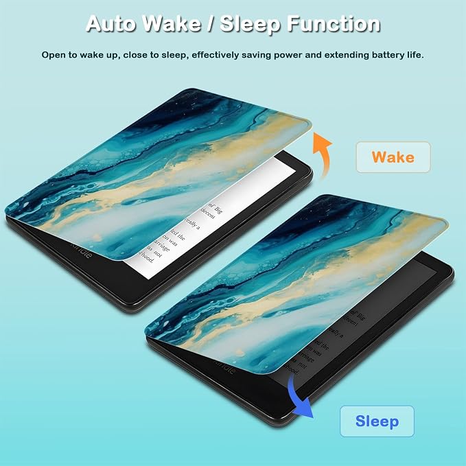 for 6 Kindle 2024 and 2022 (11th Generation) Case Slim Lightweight Smart Cover Case with Auto-Wake/Sleep for Kindle 2024Beach Starfish