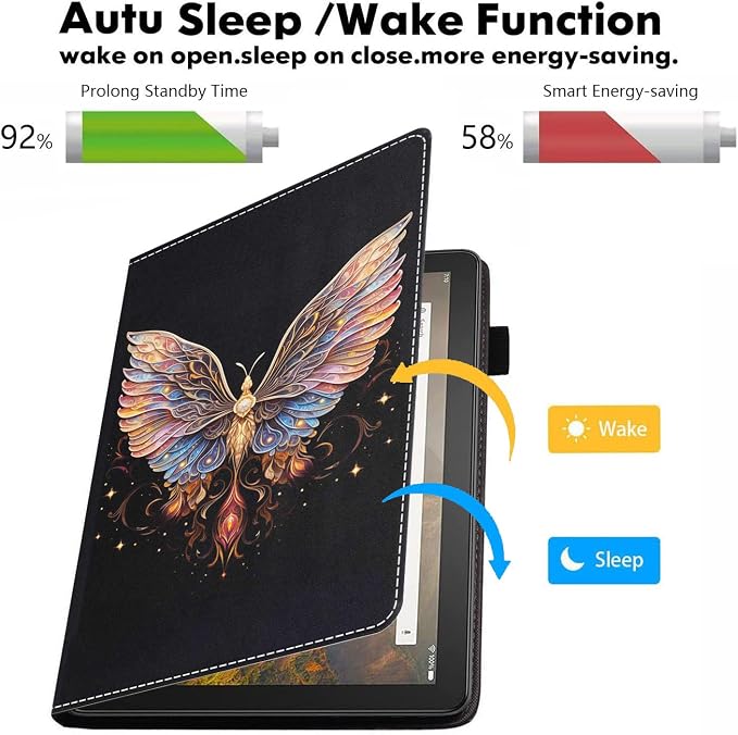 Case for Amazon Kindle Fire HD 8/Fire HD 8 Plus Tablet (12th/10th Generation 2024/2022/2020 Release) - PU Leather Folio Cover with Smart Auto Wake/Sleep Bald Eagle