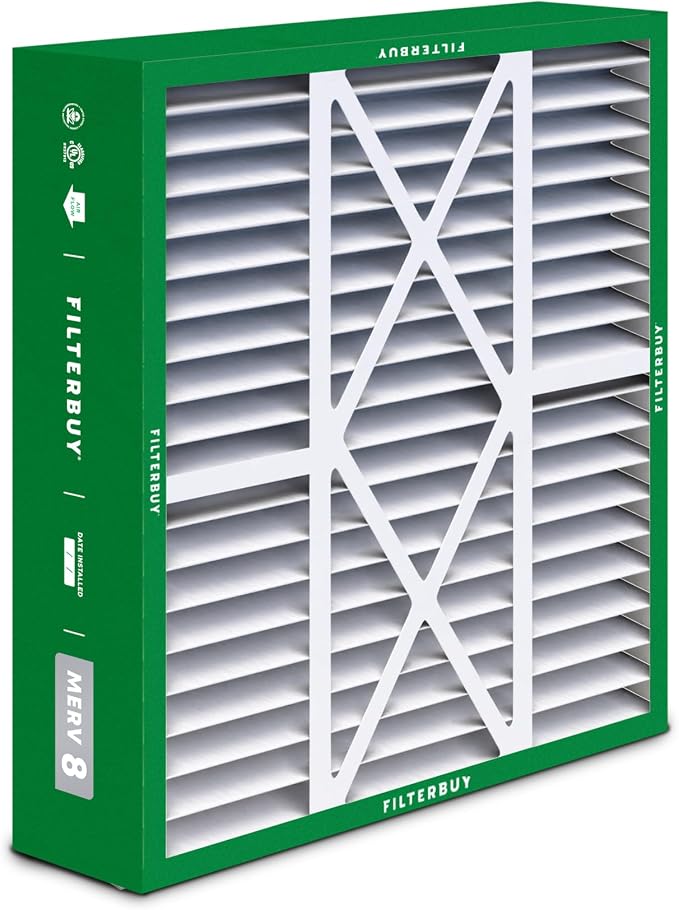 Filterbuy 20x22x5 Air Filter MERV 8 Essential Dust & Allergy Defense, Pleated