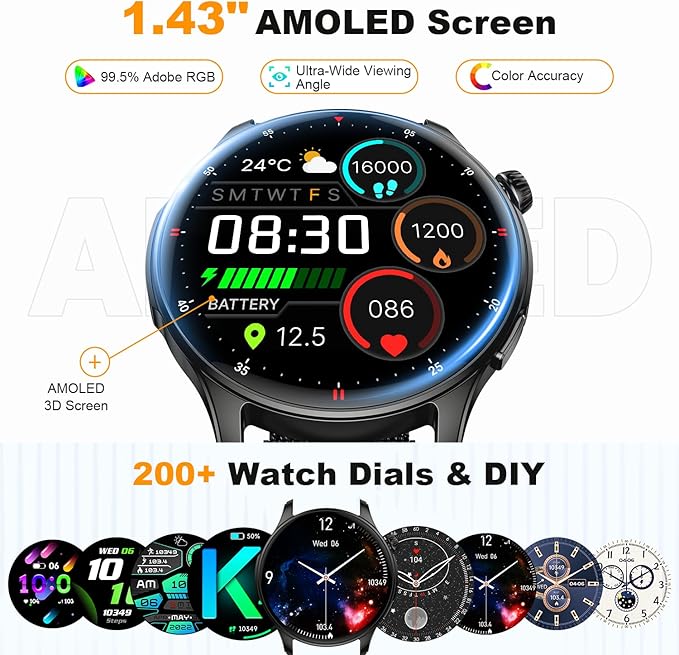 Smart Watch for Men Women Fitness: Make Answer Call Running Digital Mens Watches Waterproof Smartwatch Android Phone iPhone Samsung Compatible Step Pedometer Tracker Heart Rate Sleep SpO2 Monitor