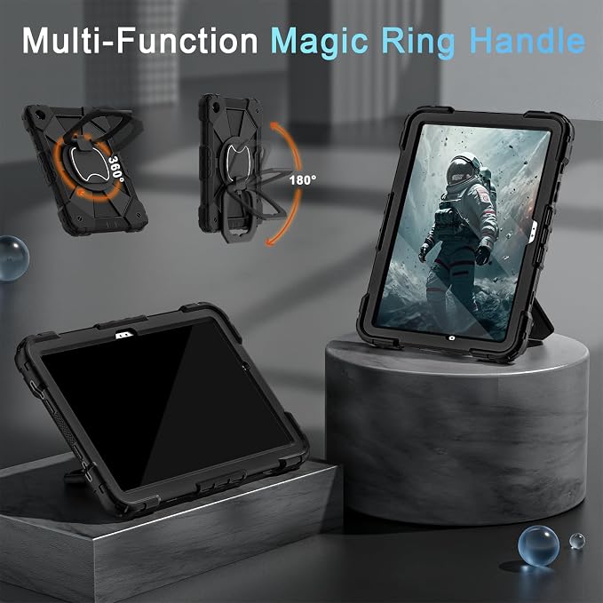 Auizotl Case for Samsung Galaxy Tab A11+/A9+ Plus 11 Inch with Screen Protector/Rotating Stand/Pen HolderMilitary Grade Shockproof Cover for Galaxy Tab A11 Plus /A9 Plus CasesBlack