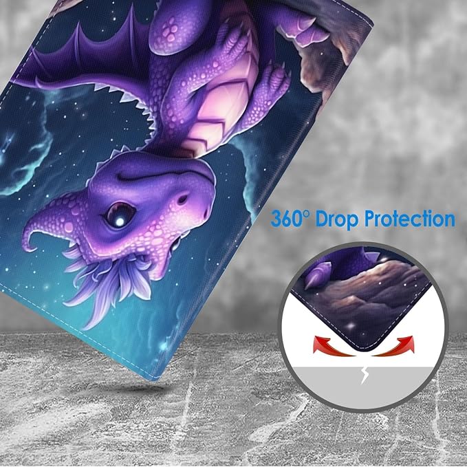 Case for Samsung Galaxy Tab A 8.0 2019 (SM-T290/T295/T297) Slim Lightweight PU Leather Stand Cover with Auto Wake/Sleep for Galaxy Tab A 8.0 Inch Abstract Watercolor Art Dogs